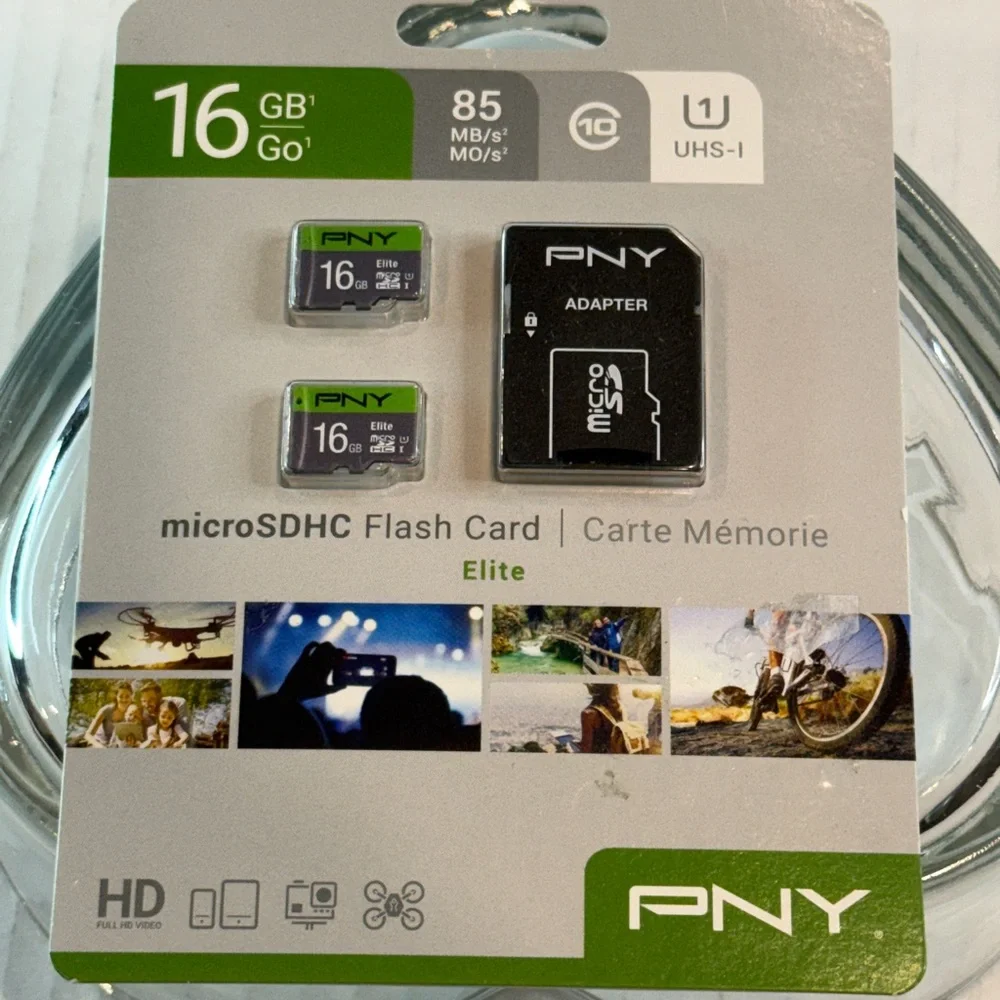 🆕 PNY Elite 16GB microSDHC Flash Card Set w/ Adapter 🌟 High Speed 85MB/s UHS-I